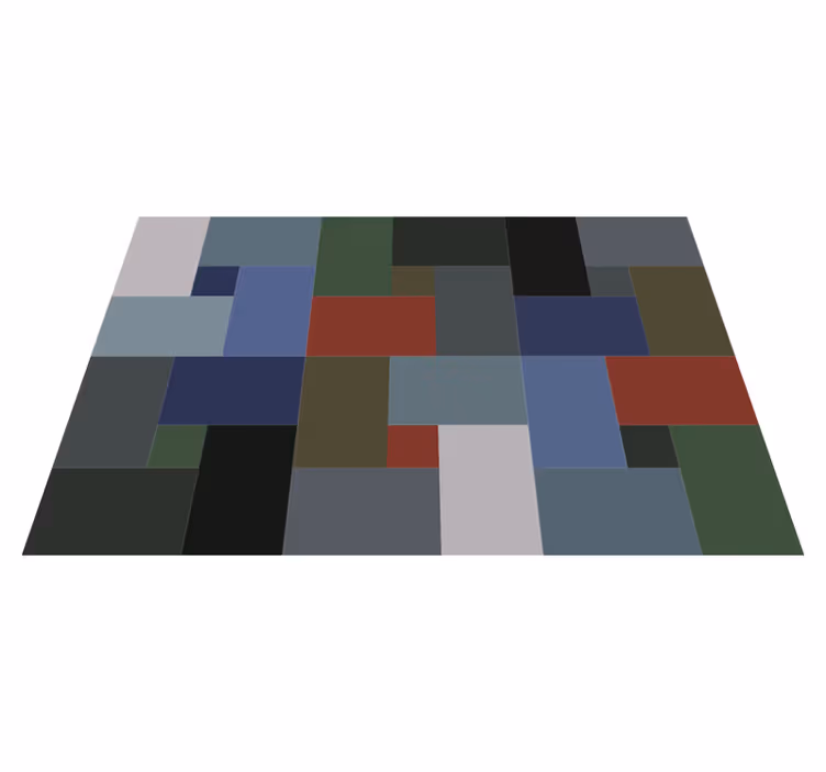 Geometriske blokke geometriske vinyl tæppe - TenStickers