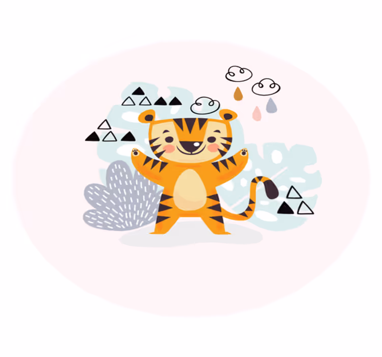 Munter tiger vinyltæpper til babyværelse - TenStickers