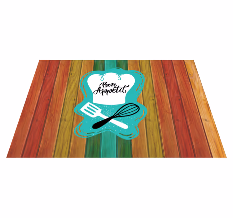 Bon appetit emblem vinyl tæppe med sætninger - TenStickers