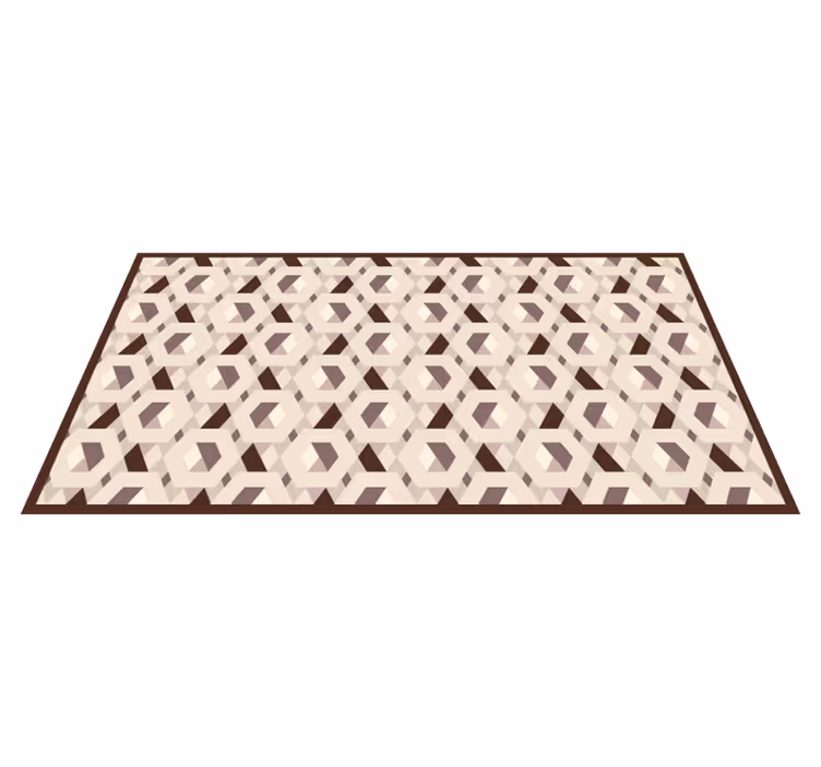 Beige sekskantede geometriske tæpper - TenStickers