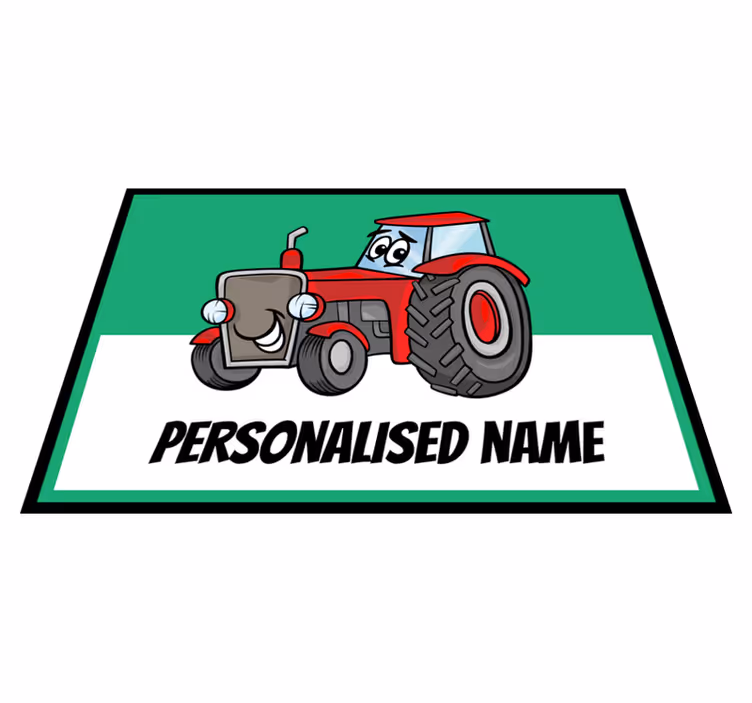 Personlig rød traktor personlig dækkeservietter - TenStickers
