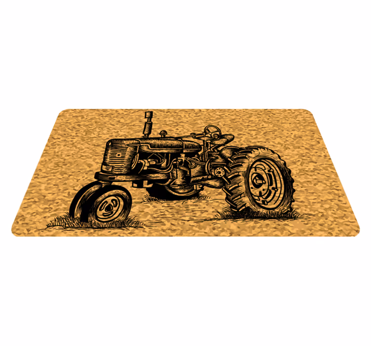 Traktor silhuet moderne tæppe - TenStickers