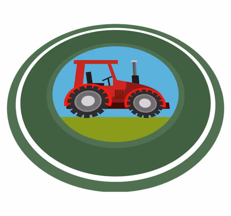 Grøn cirkel traktor børn vinyl tæppe - TenStickers