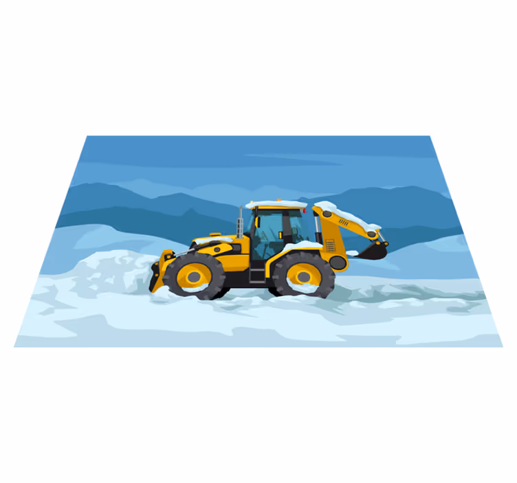 Gul traktor realistisk vinyl vinyltæppe - TenStickers