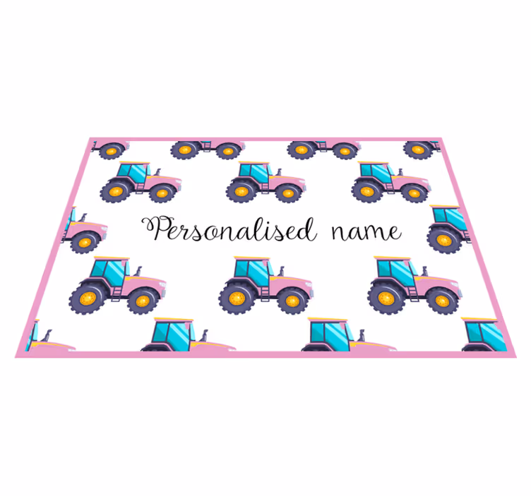 Pink personlig traktor personlig mat - TenStickers