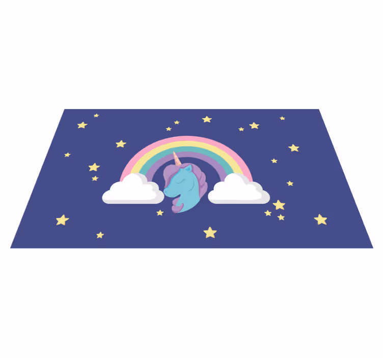 Anime regnbue enhjørning vinyl tæppe - TenStickers