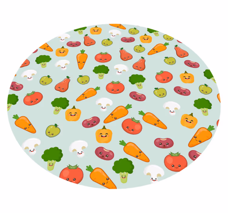 Muntert veggie mønster vinyltæpper til babyværelse - TenStickers