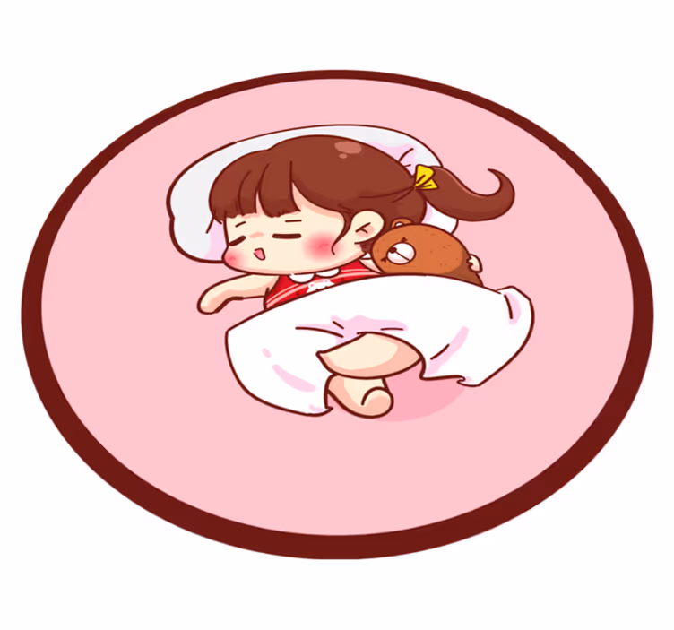 Sovende anime pige børn vinyl tæppe - TenStickers
