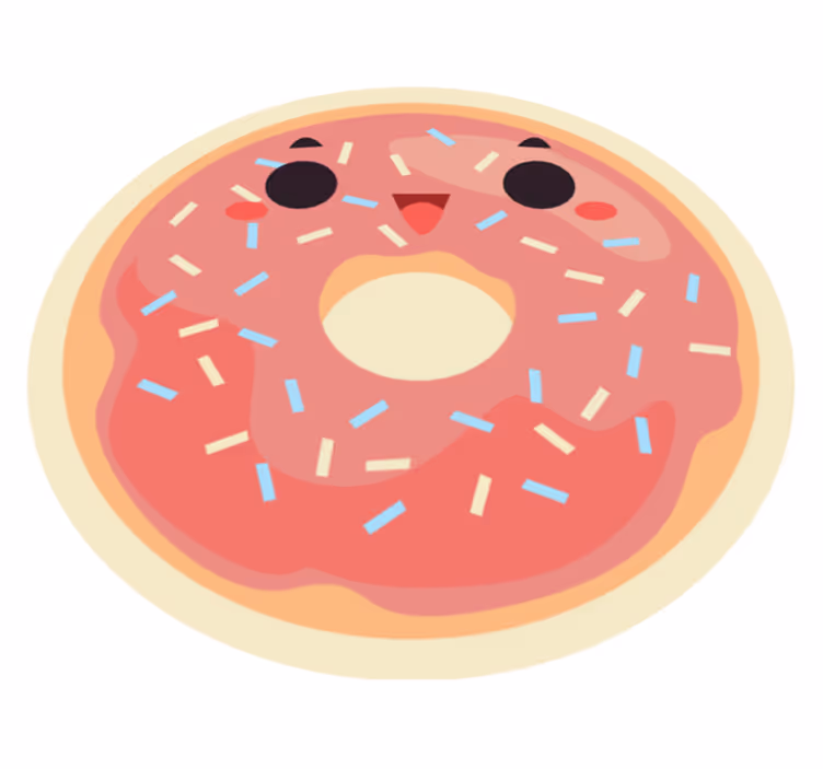 Glad ansigt donut børn vinyl tæppe - TenStickers