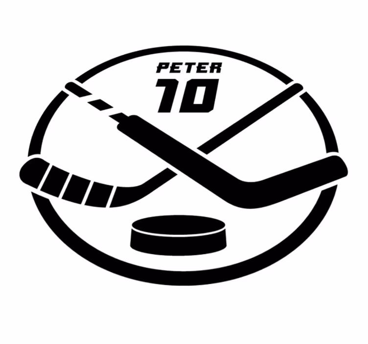 Personlig ishockey tekstmåtte - TenStickers