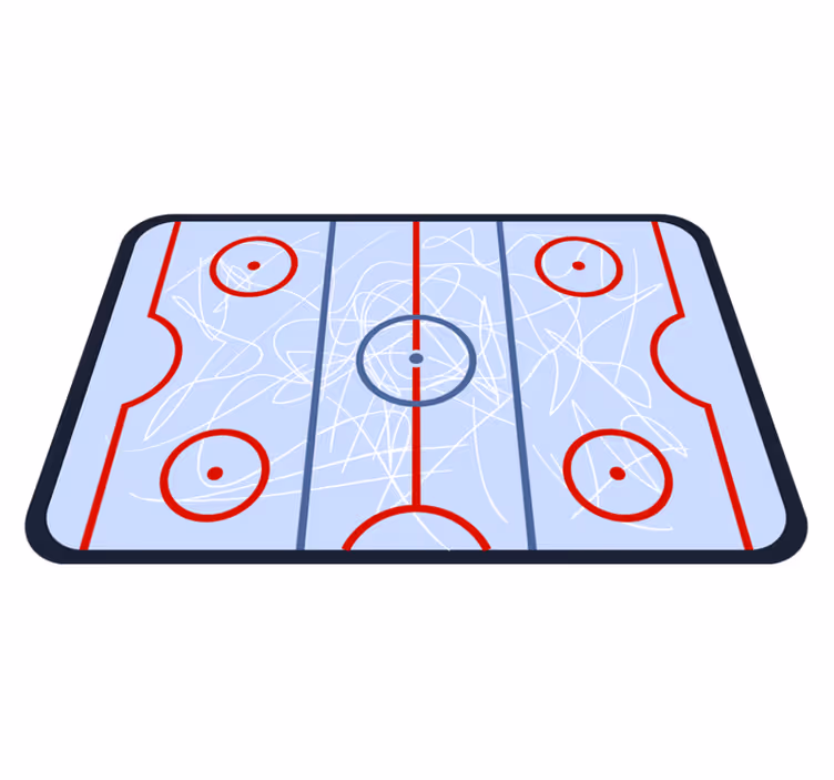 Farverig puck ishockey spilmåtte - TenStickers