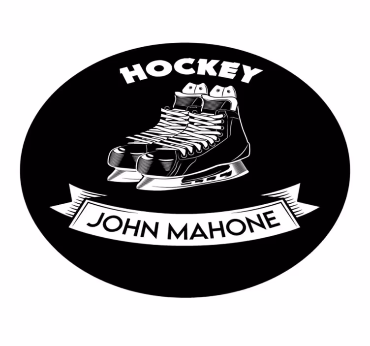 Skræddersyet hockey indretning vinyl tæppe med navn - TenStickers