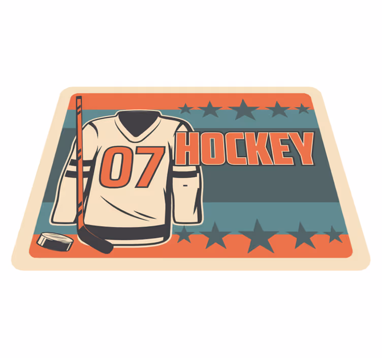 Ishockey med spillere og stjernespilmåtte - TenStickers
