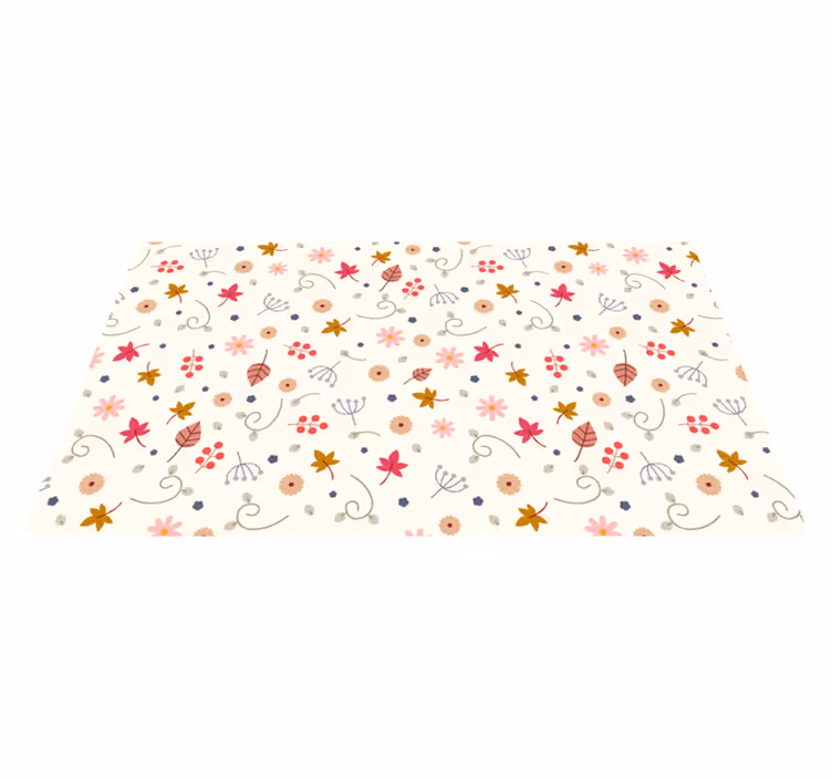 Blomstermønster accent Blomster og planter vinyltæppe - TenStickers