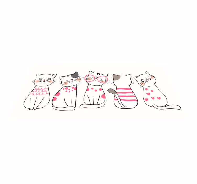 Polka dot kat dyr vinyl tæppe - TenStickers