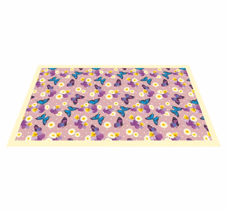 Sommerfuglehave-array vinyl tæppe - TenStickers