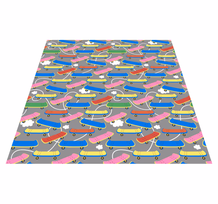 Skateboardmønster vinyl tæppe - TenStickers
