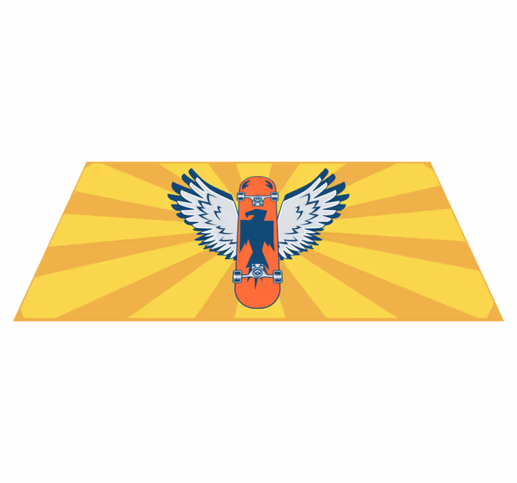Orange skateboard teen vinyl tæppe - TenStickers