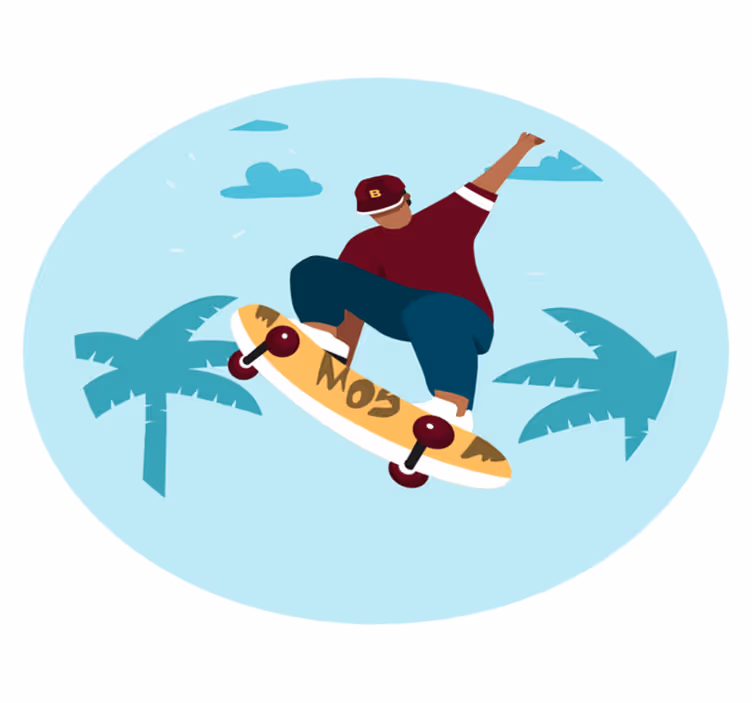Vendt skateboard teen vinyl tæppe - TenStickers