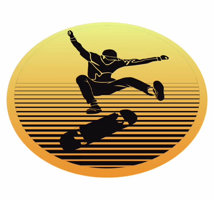 Skateboard silhuet teen vinyl tæppe - TenStickers