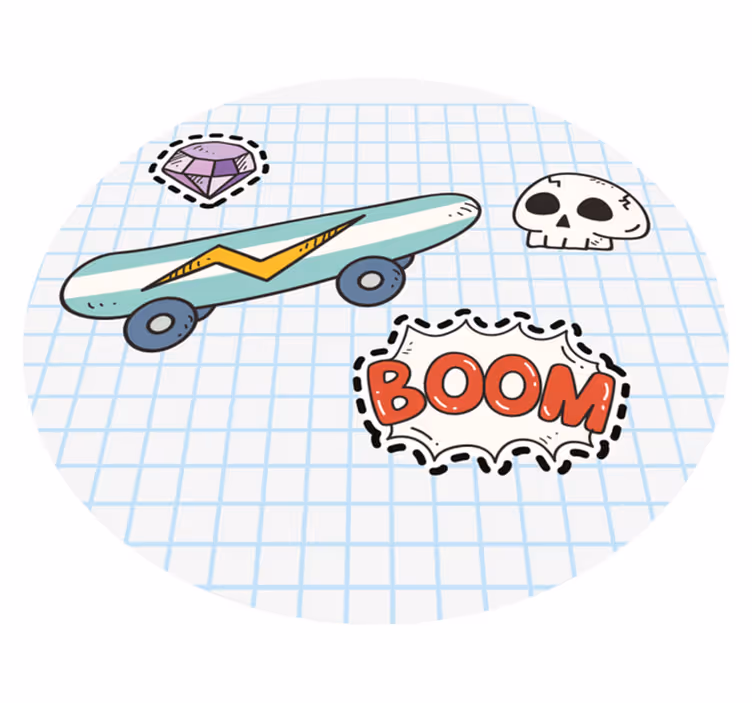 Papir skateboard teen vinyl tæppe - TenStickers