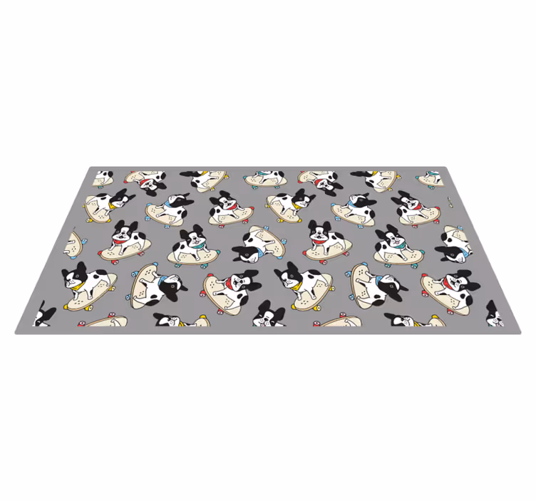 Skateboarding bulldogs teen vinyl tæppe - TenStickers