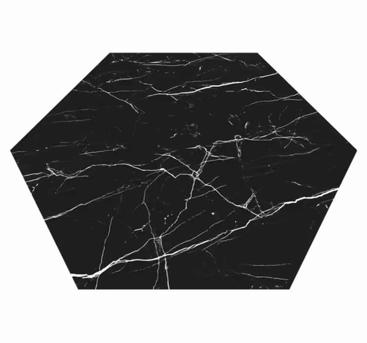 Sort marmor moderne vinyltæppe - TenStickers