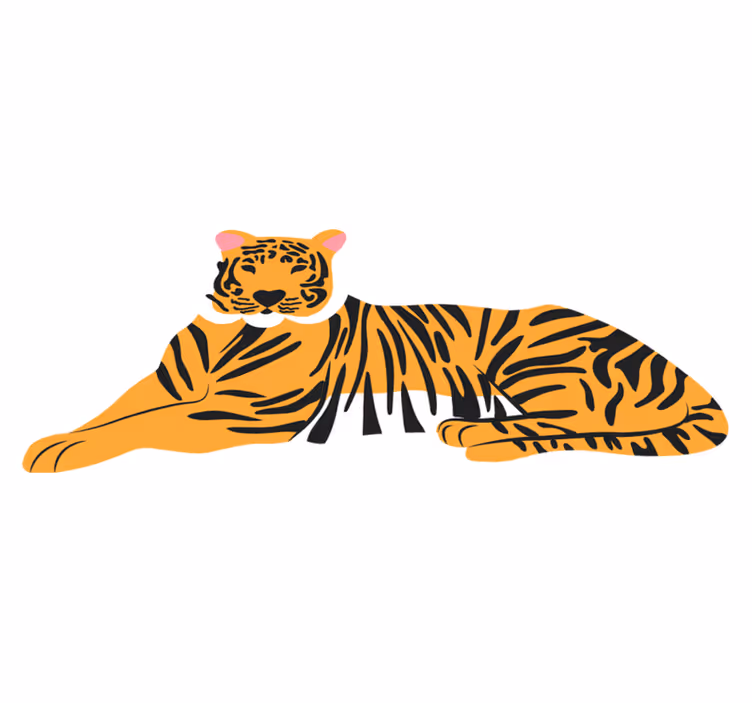 Vinyltæppe med tigerhud på dyr - TenStickers