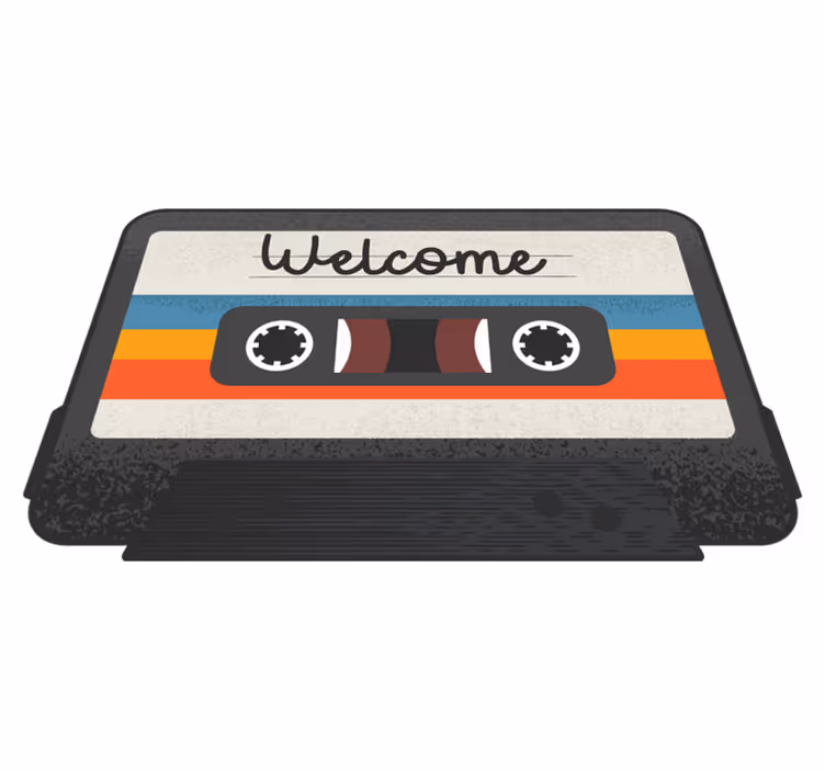 Kassette velkomstdesign vinyl tæppe med sætninger - TenStickers