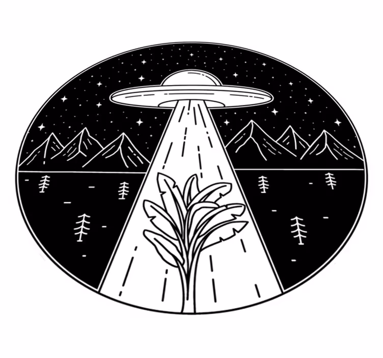 Ufo in the night teen vinyl tæppe - TenStickers