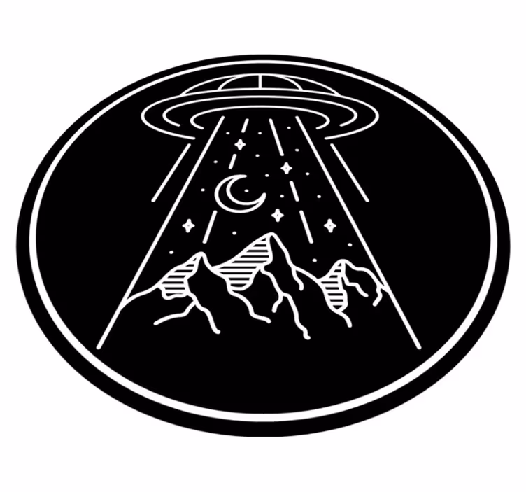 Ufo tegning teen vinyl tæppe - TenStickers