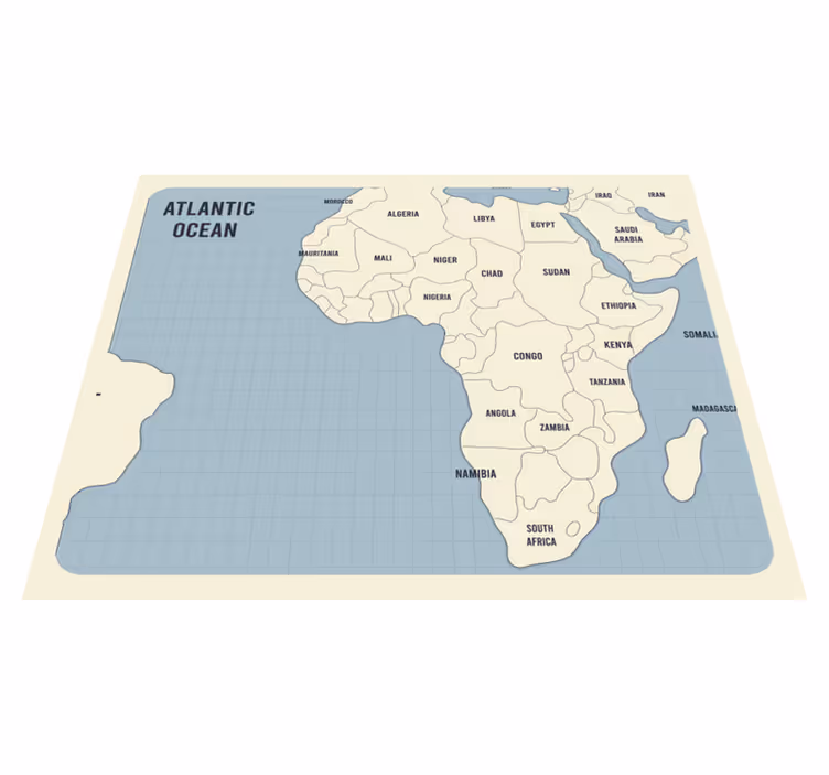 Kort af afrika verdenskort tæppe - TenStickers
