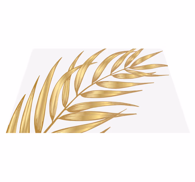 Guld palmeblomst blomster tæppe - TenStickers