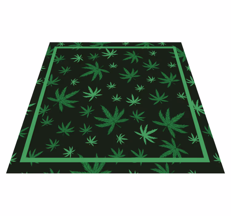 Cannabisbladmønster vinyltæpper med dyr - TenStickers