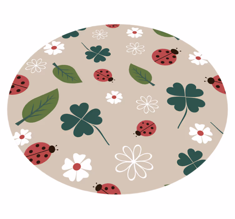 Blade med mariehøne blomster vinyltæppe - TenStickers