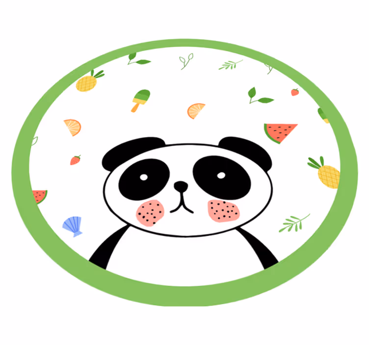 Sød panda cirkel tæppe til børneværelse - TenStickers
