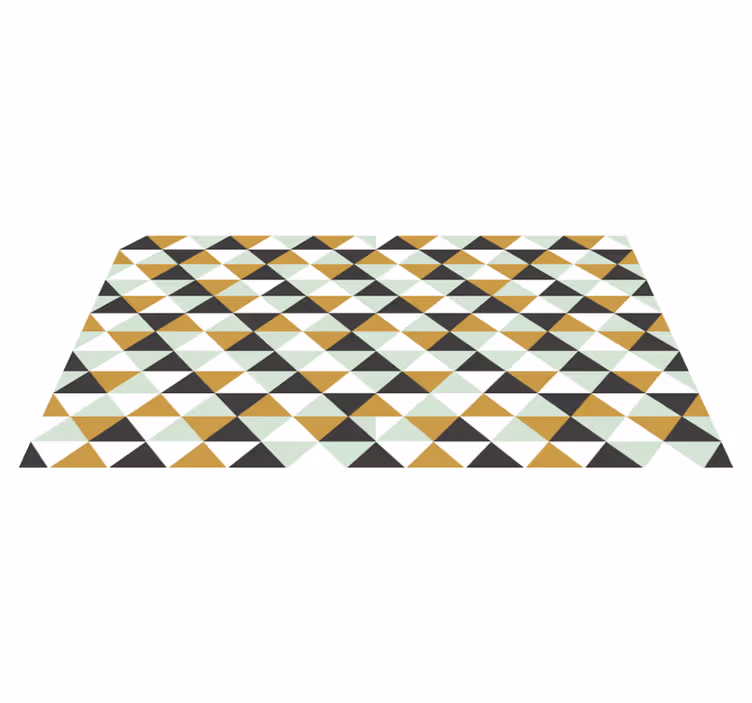 Trekantet mosaikarrangement geometriske vinyl tæppe - TenStickers