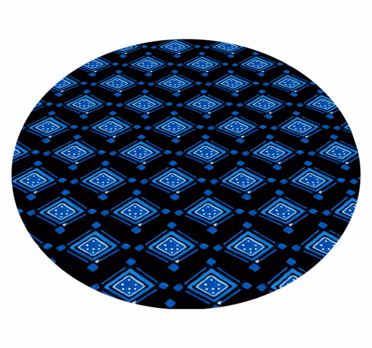 Blå diamantmønster geometriske vinyl tæppe - TenStickers