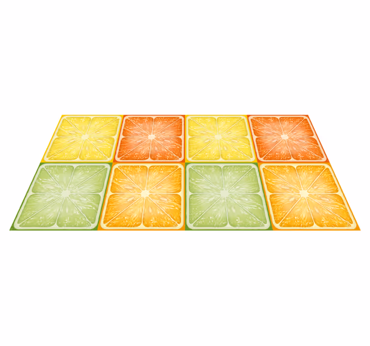 Citrus skive collage køkken tæpper - TenStickers
