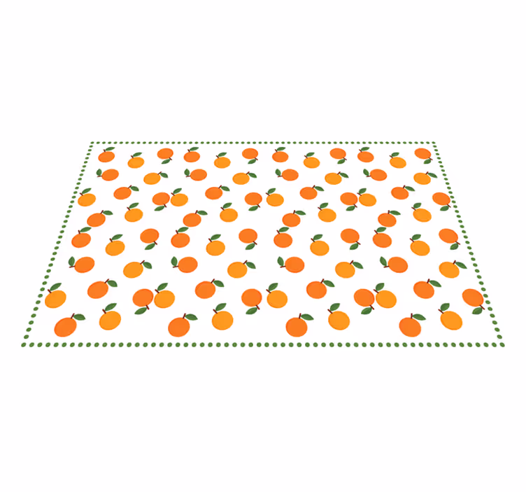Orange citrus mønster køkken tæpper - TenStickers