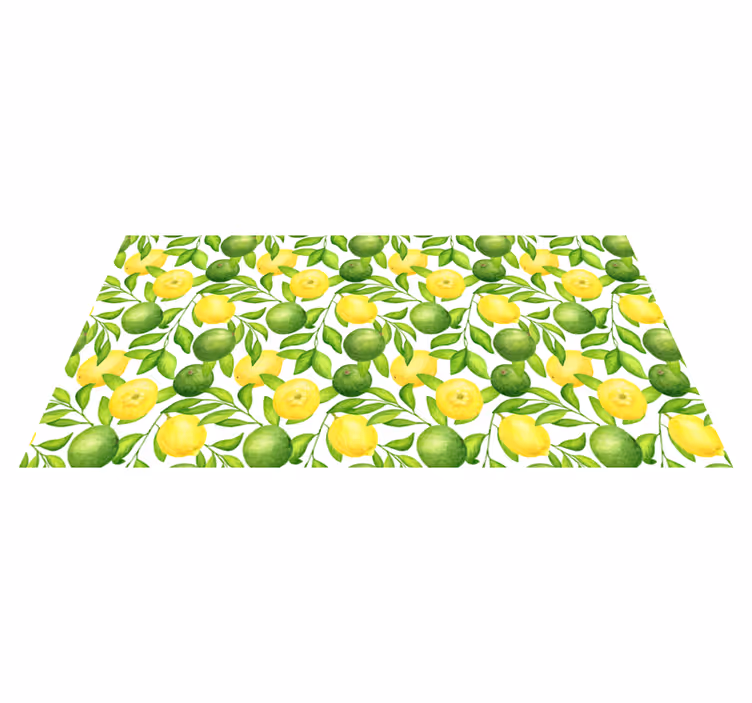 Citroner og limefrugter blomstertæppe - TenStickers