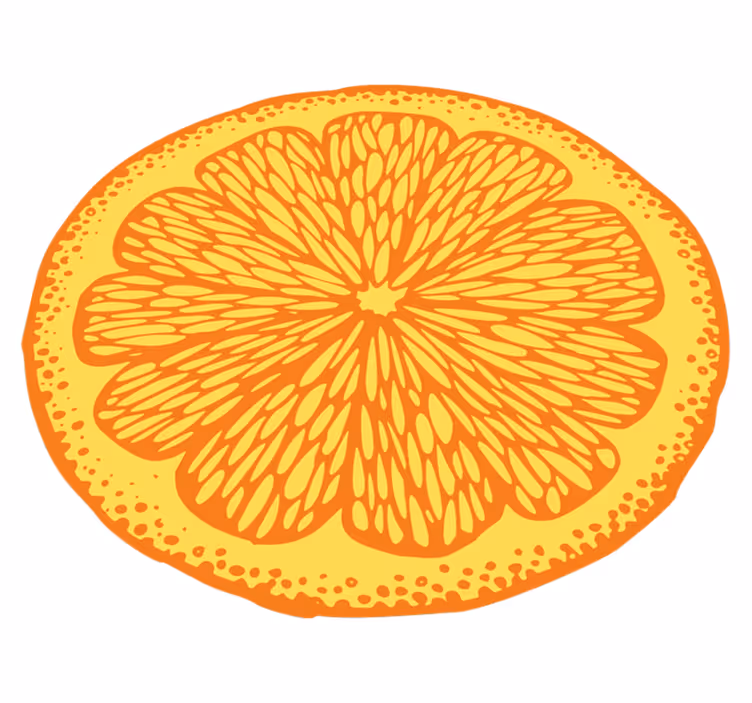 Orange hånd tegne cirkel køkken gulvfliser - TenStickers