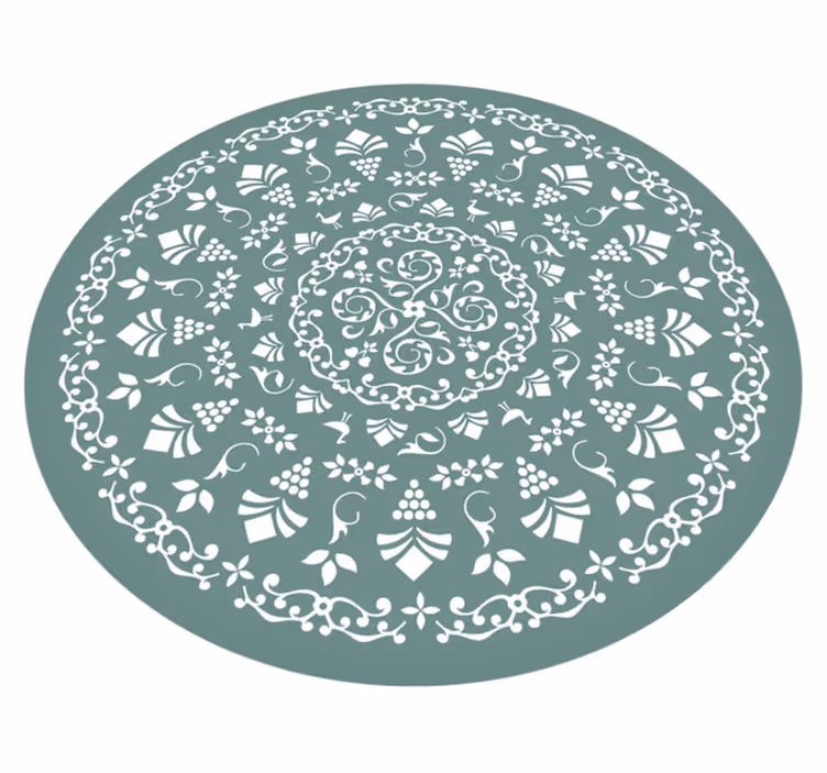 Blomstermønstermotiv mandala vinyl tæppe - TenStickers