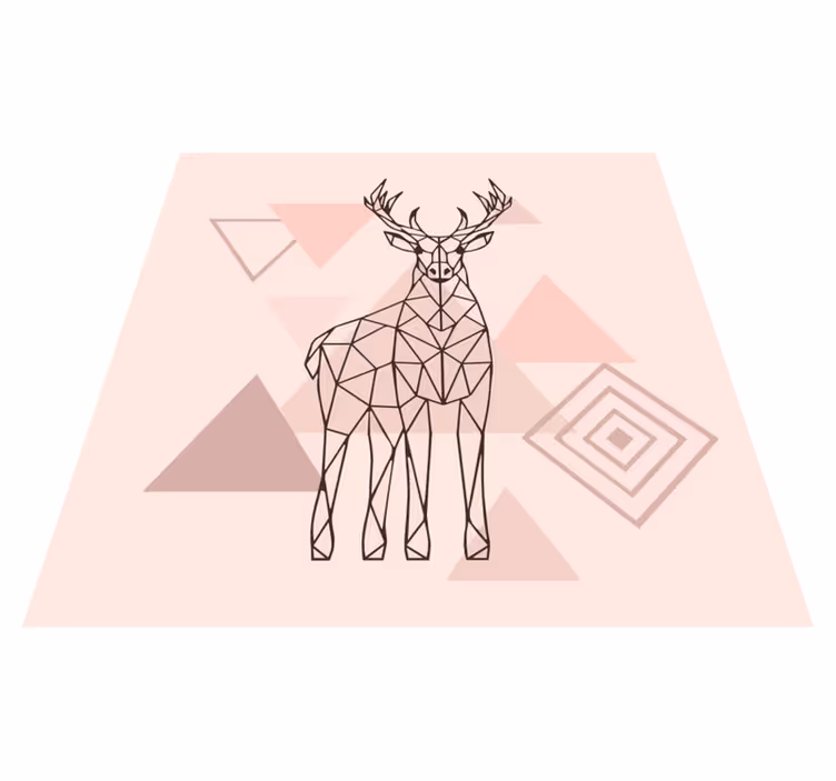 Skandinavisk polygonal rensdyr vinyl tæppe - TenStickers