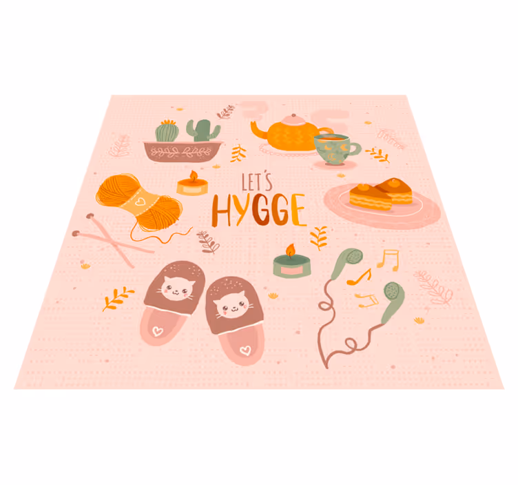 Lad os hygge hyggeligt design vinyl tæppe til teenagere - TenStickers