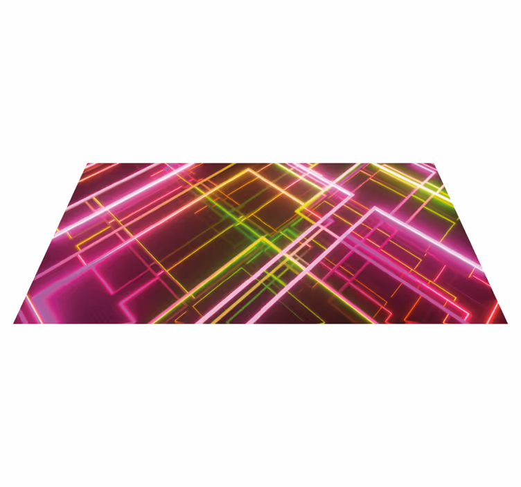 Neon stregtegning moderne vinyl tæppe - TenStickers