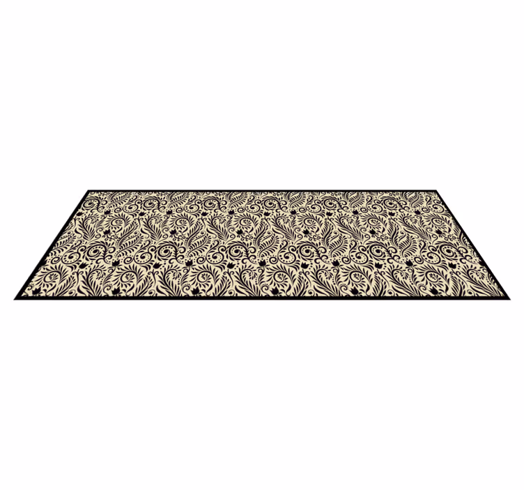 Beige elegant plantedesign tekstur vinyl tæppe - TenStickers
