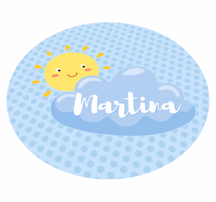 Sol og sky med navn vinyl tæppe - TenStickers