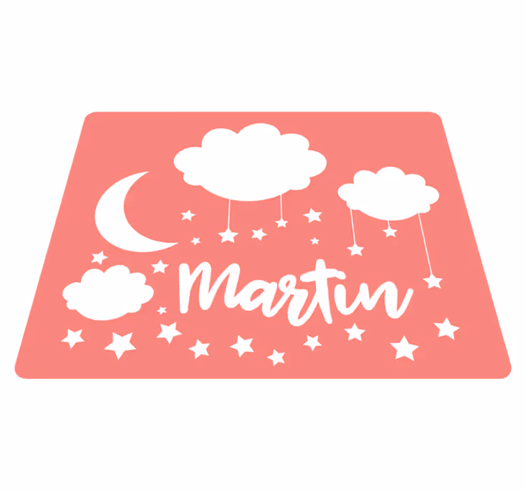 Sød nat himmel med navn vinyl tæppe - TenStickers