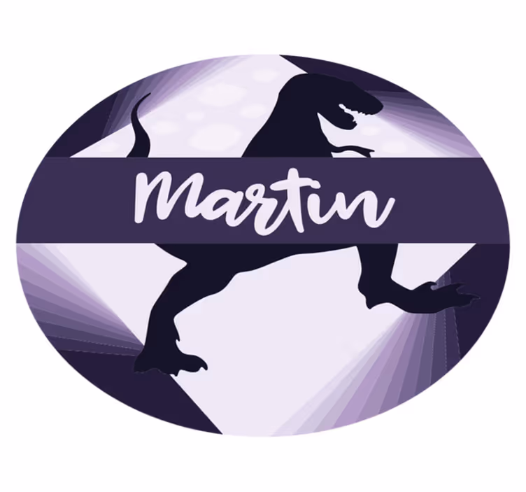 Velociraptor med navn vinyl tæppe - TenStickers